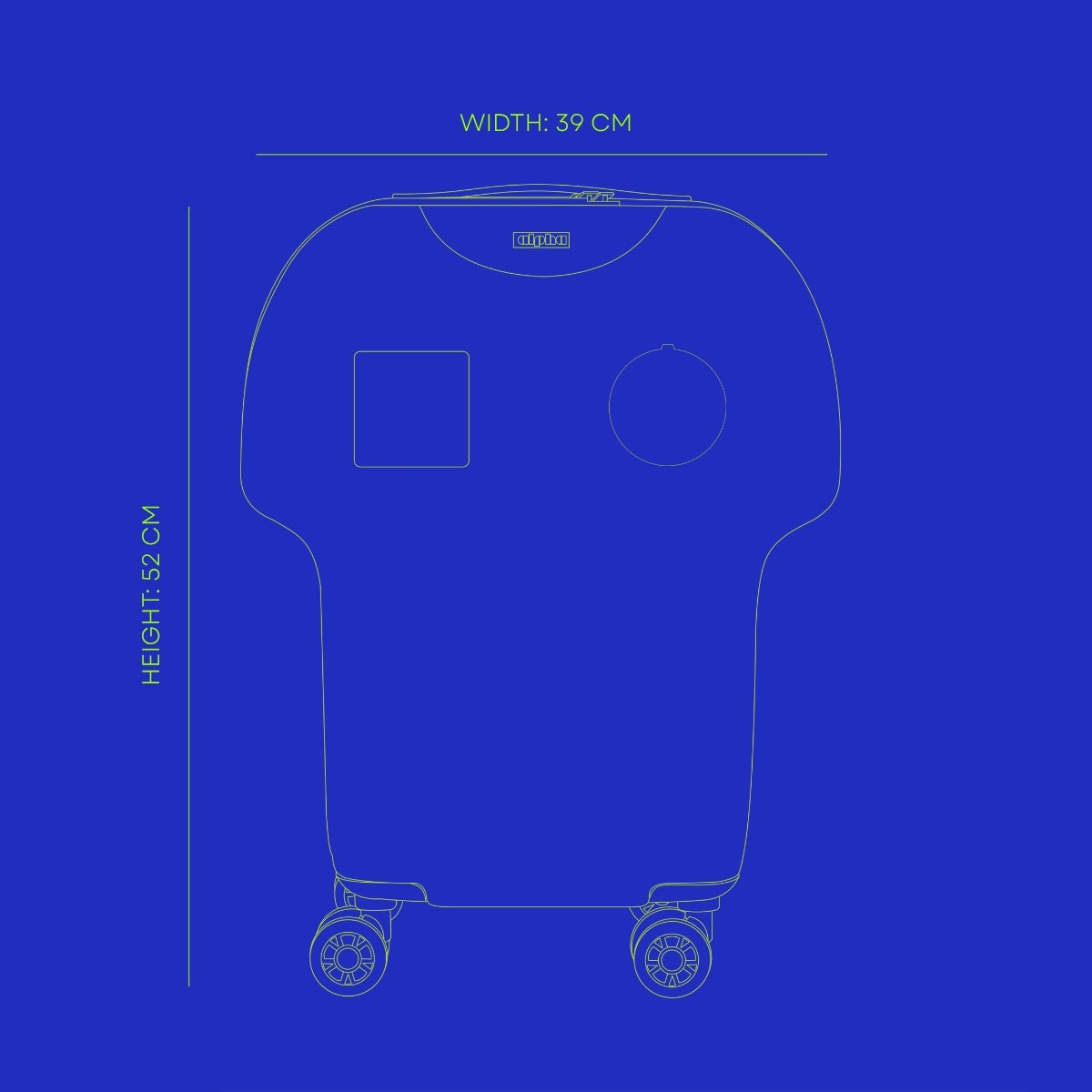 detailed outline of shirt-shaped cabin luggage