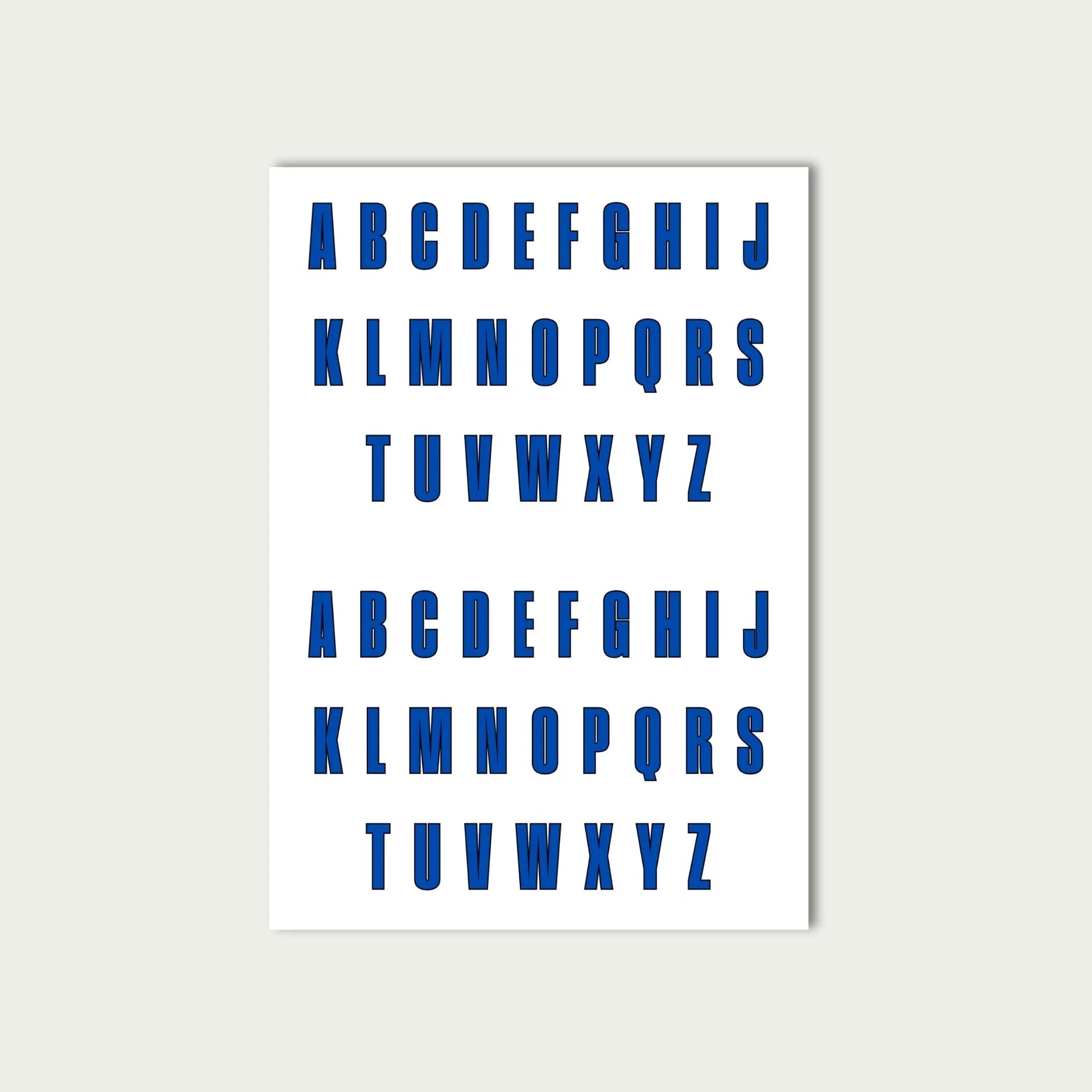 Blue Letter Stickers Sheet by alpha®