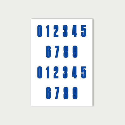 Blue Number Stickers Sheet