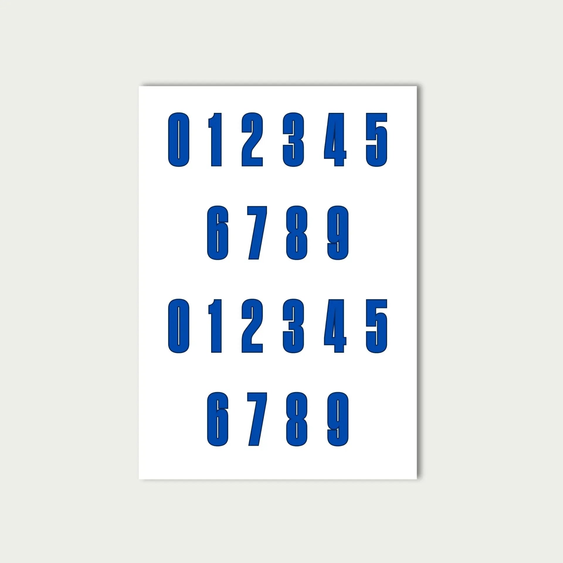 Blue Number Stickers Sheet by alpha®