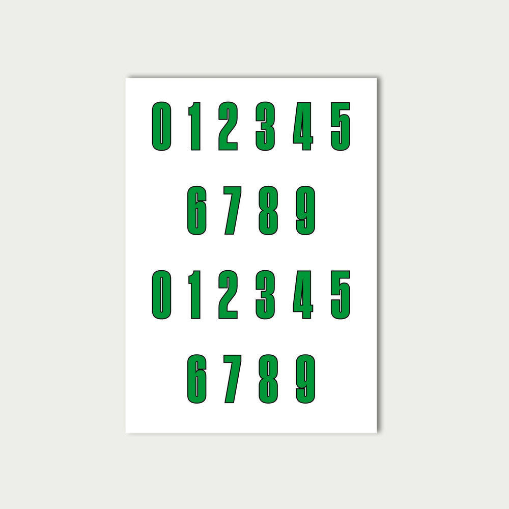 Green Number Stickers Sheet