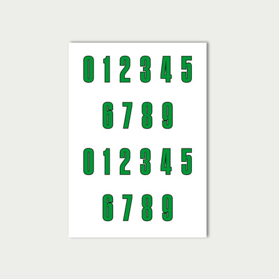 Green Number Stickers Sheet