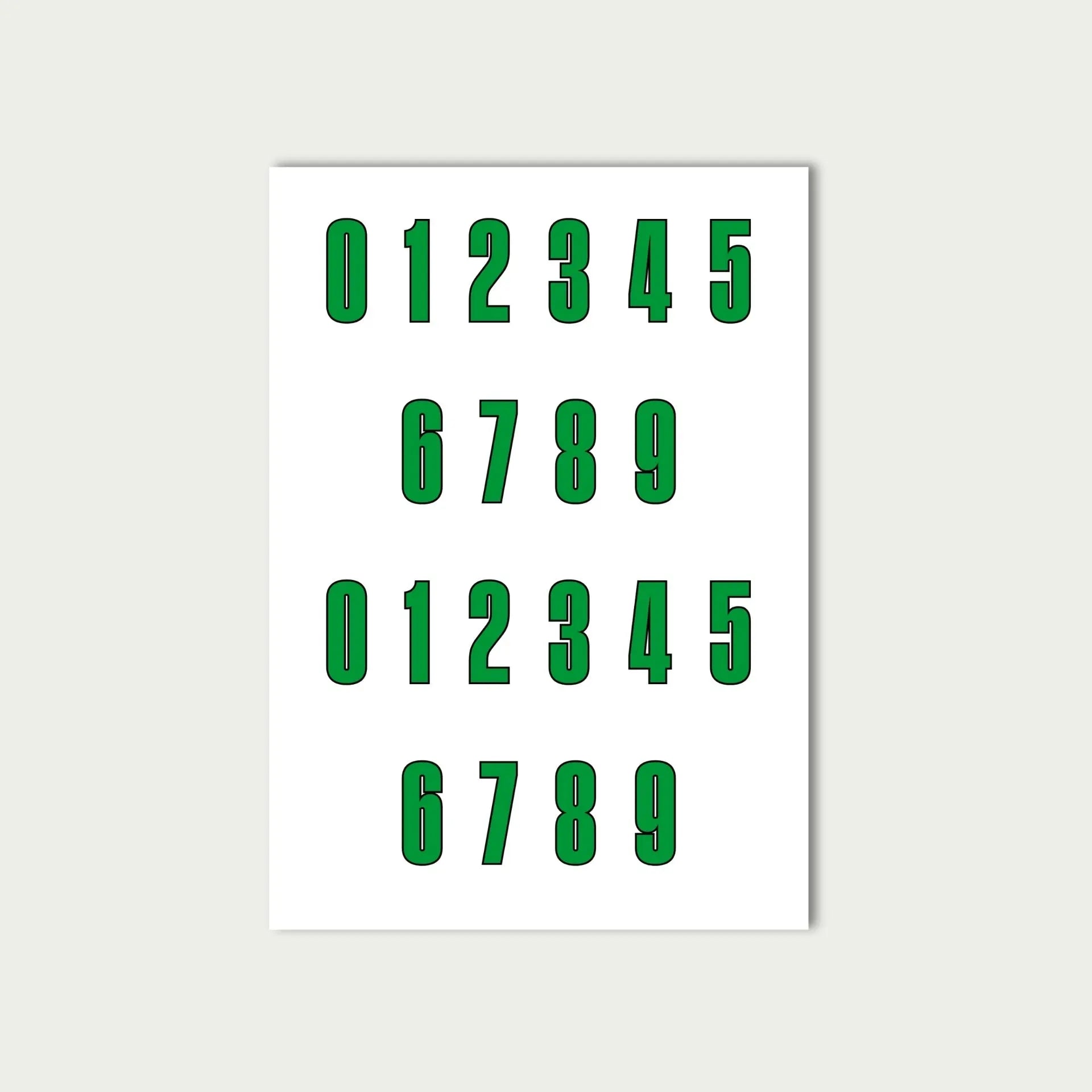 Green Number Stickers Sheet by alpha®