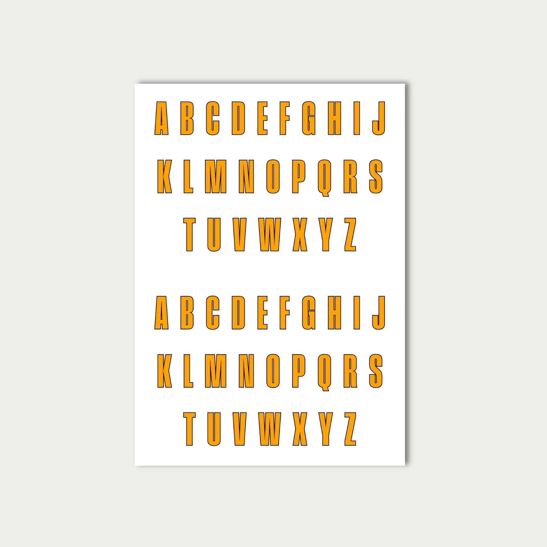 Orange Letter Stickers Sheet by alpha®
