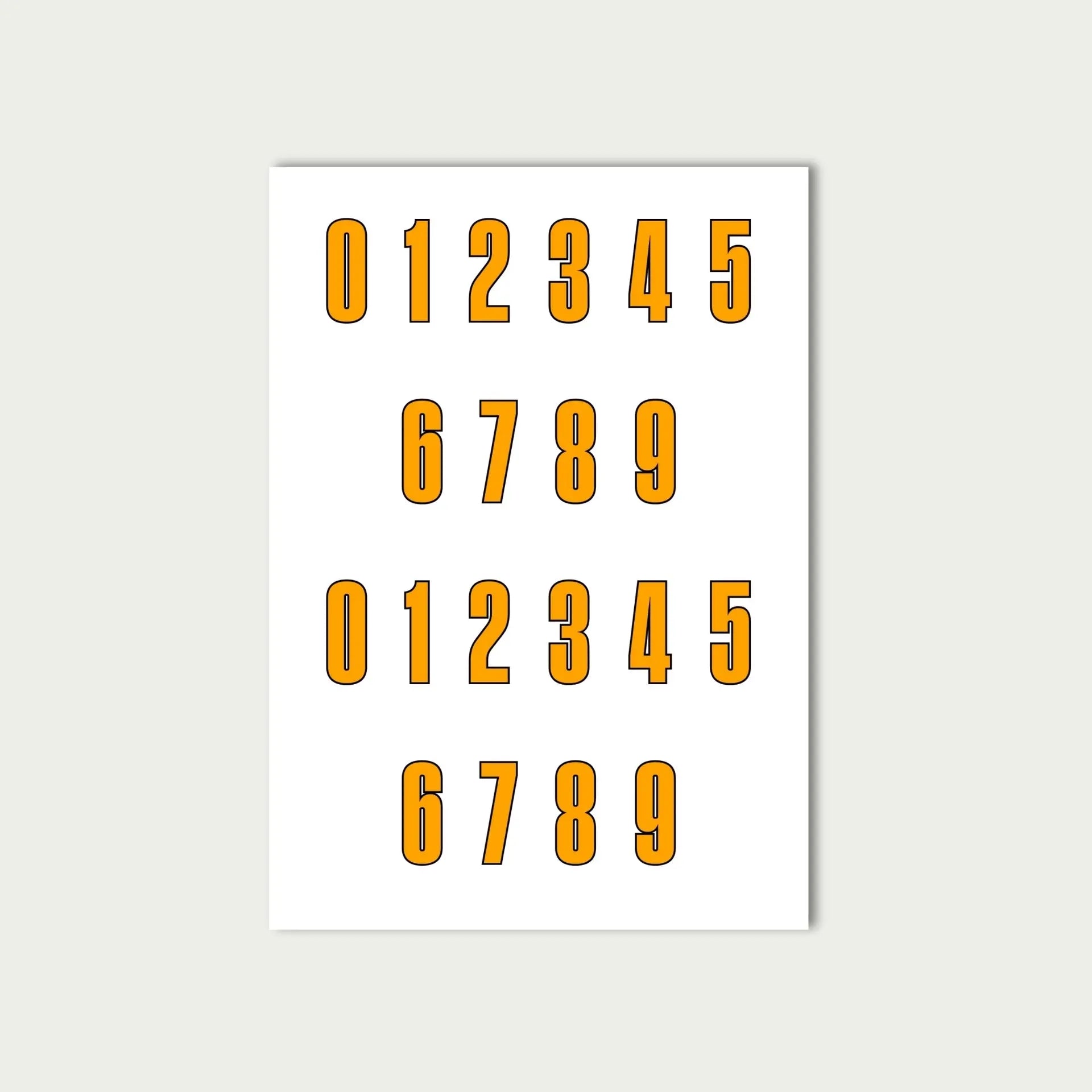 Orange Number Stickers Sheet by alpha®