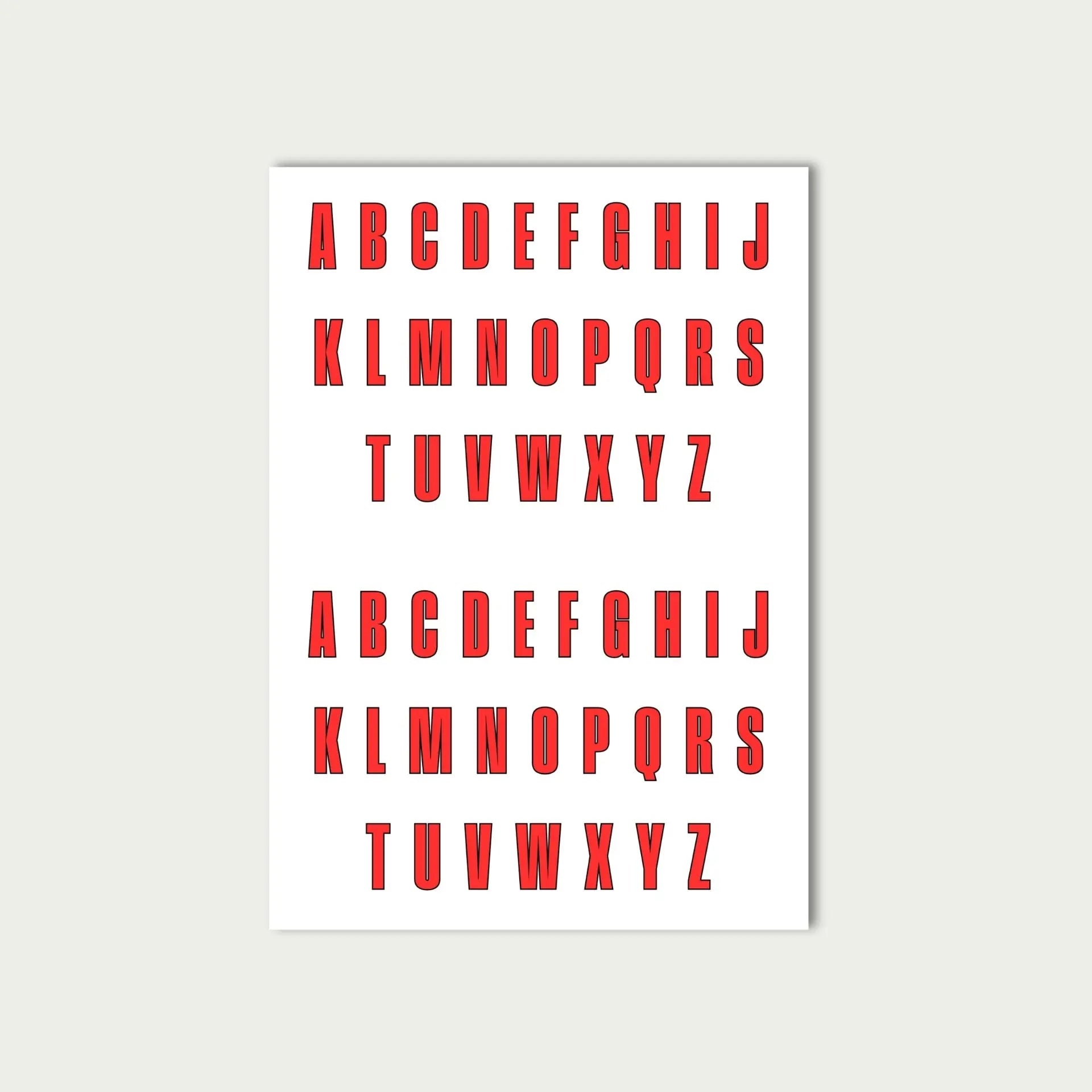 Red Letter Stickers Sheet by alpha®