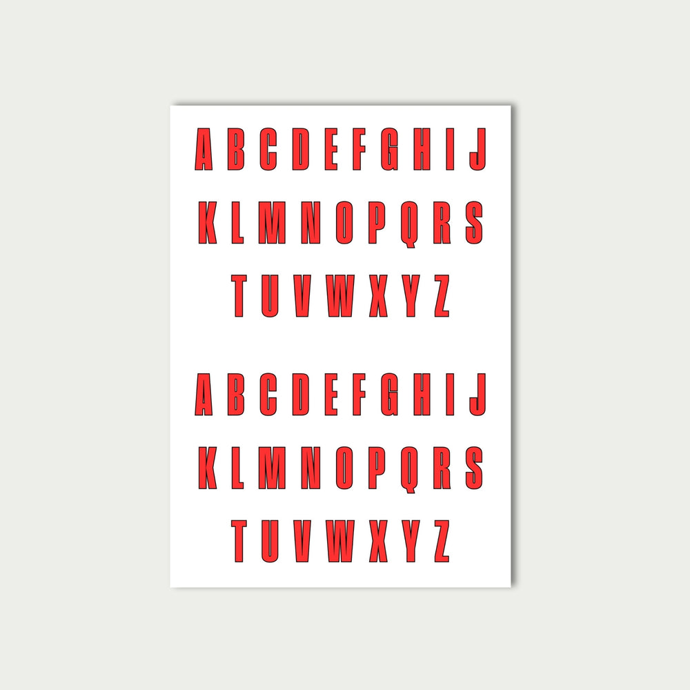Red Letter Stickers Sheet