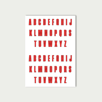 Red Letter Stickers Sheet