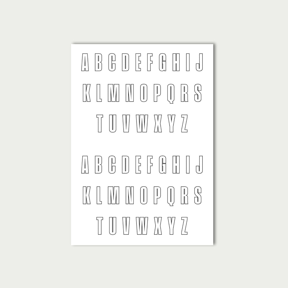 White Letter Stickers Sheet