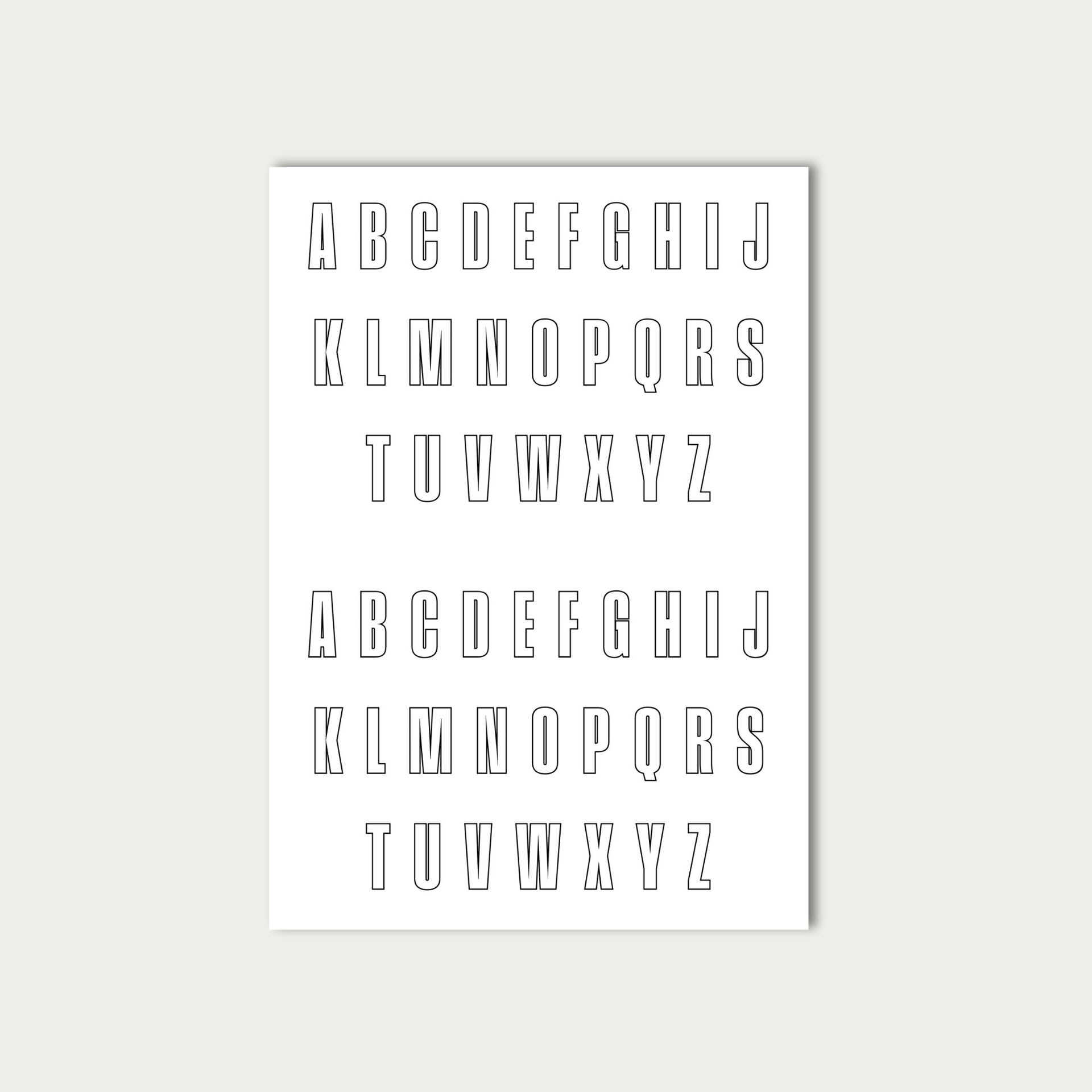 White Letter Stickers Sheet