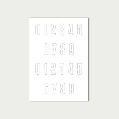 White Number Stickers Sheet