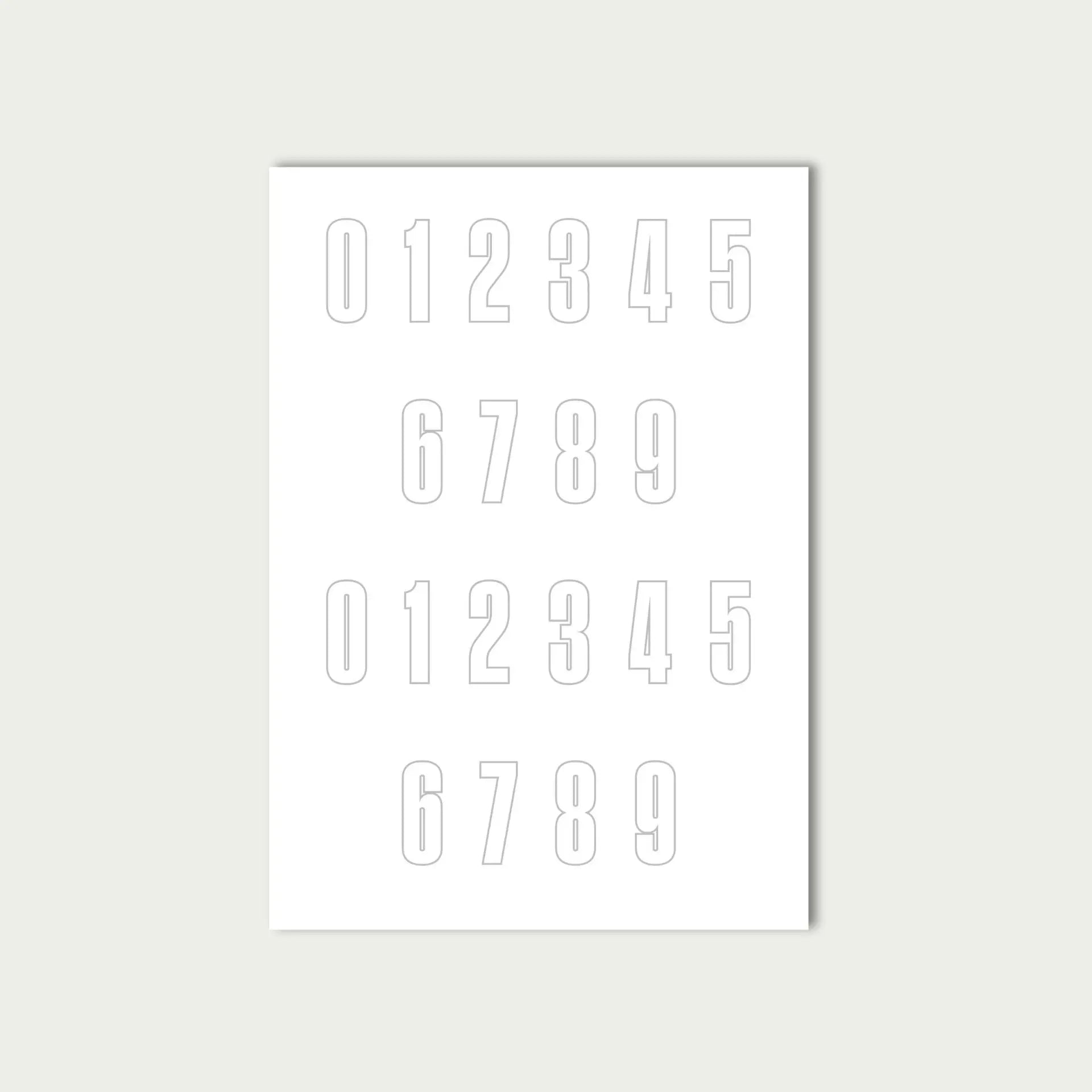 White Number Stickers Sheet by alpha®