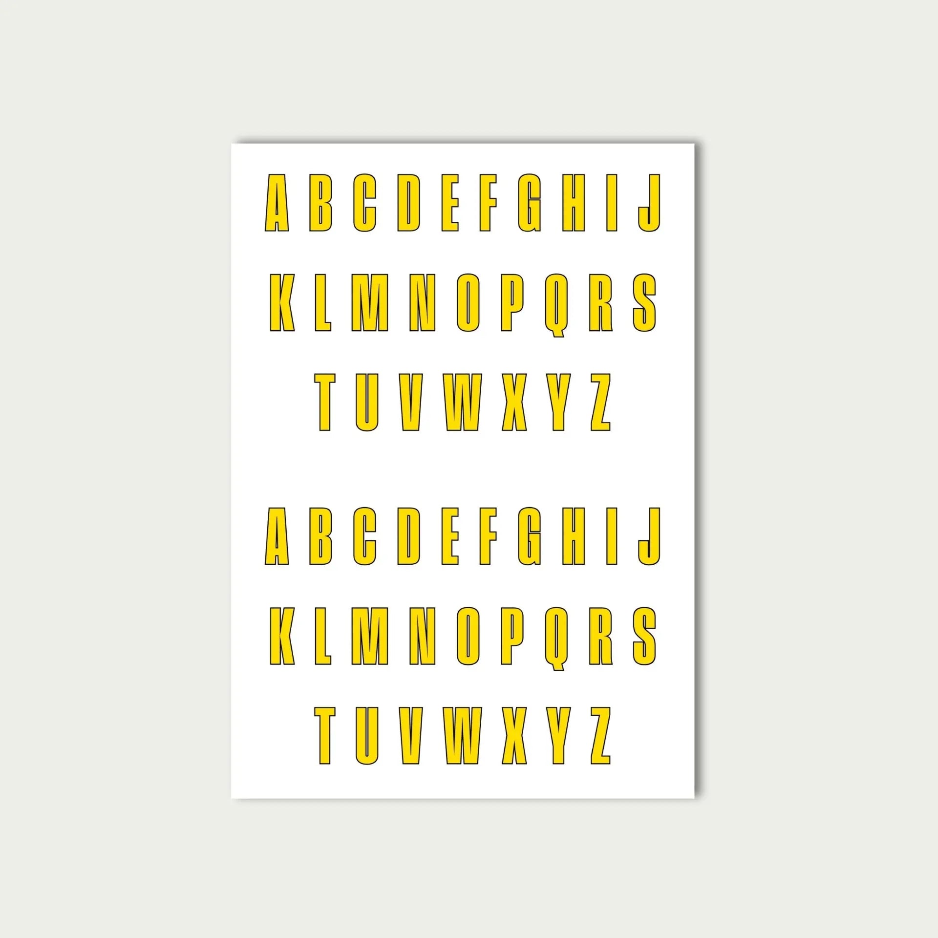 Yellow Letter Stickers Sheet by alpha®