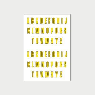 Yellow Letter Stickers Sheet