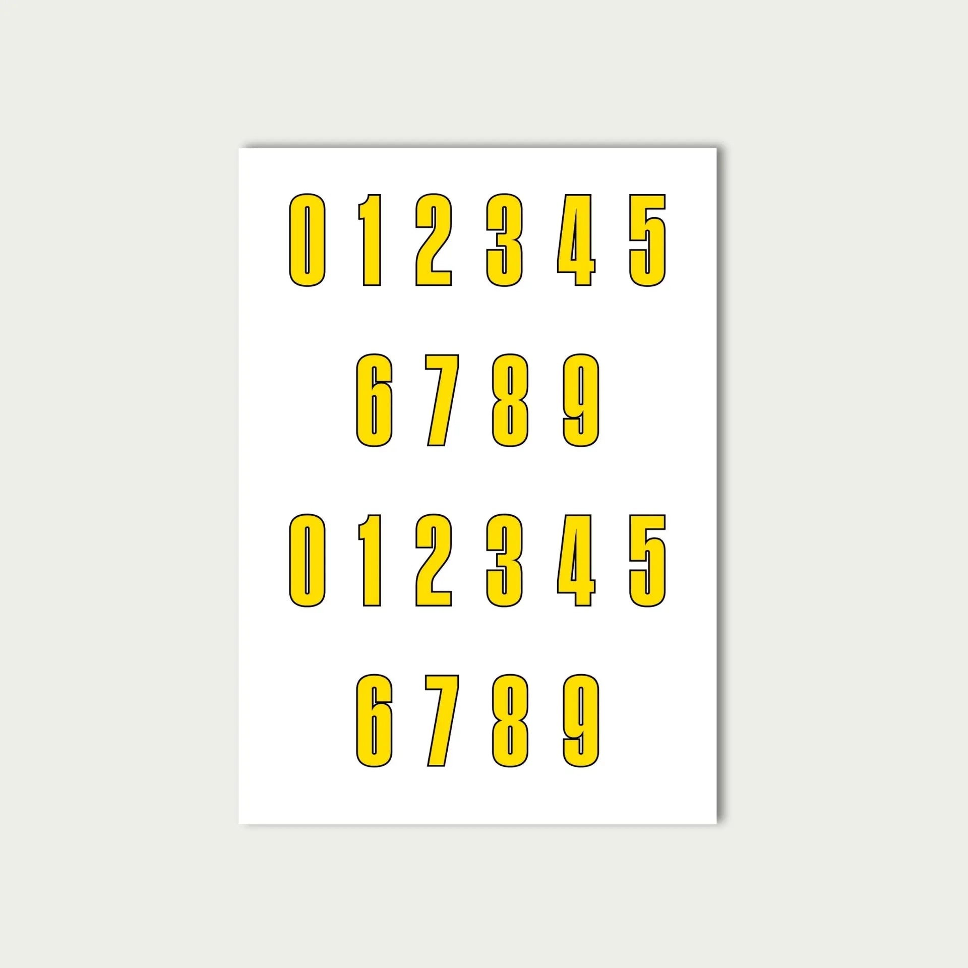 Yellow Number Stickers Sheet by alpha®